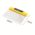 1Pc Finishing Trowel Wall Grout Spreading Tools Steel Trowel Putty Notched Spatula Concrete Drywall Trowel Construction Tools.