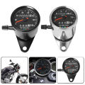 Universal Motorcycle LED Backlight Dual Odometer 0-140KM/H Speedometer Gauge Vintage Tachometer. 