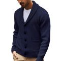 2025 Men's New Knitted Sweater Cardigan Long-sleeved Button-down Collar Pocket Sweater Men's Casual Winter Sweater. 
