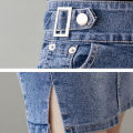 Autumn 2025 Plus Size Skirt For Women High Waist Large Size Slit Black Or Blue Jeans Skirts Korean Fashion Slim Jupe Femme.