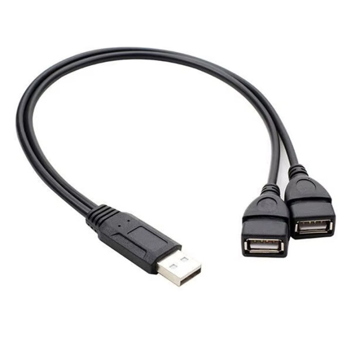 USB 2.0 A 1 Male To 2 Dual USB Female Data Hub Power Adapter One To Two ...