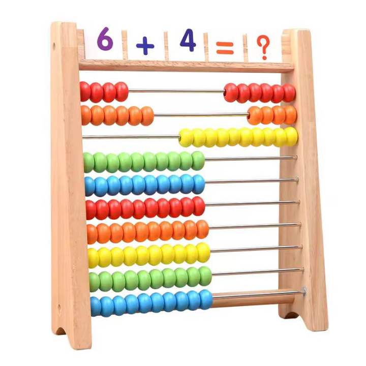 Wooden Abacus For Kids Mathematics Learn , Count, Addition, Multiplication, subtraction