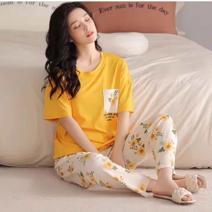 Printed Cotton Ladies Sleep Dress Night Wear with Shirt and Trouser | Whole Ladies Night Suit for Girls and Women’s | Classic Design By kapasia sellers
