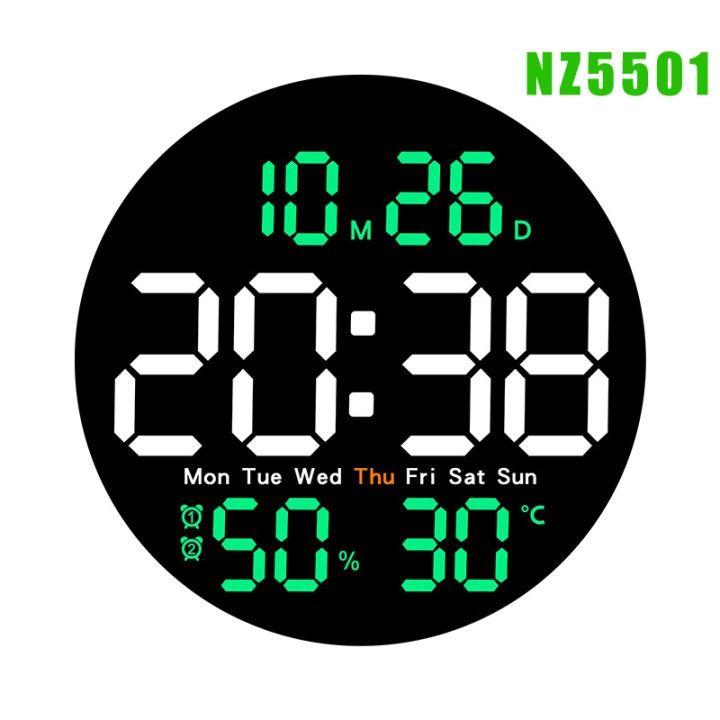 Remote%20Control%20LED%20Wall%20Clock%20with%20Dual%20Alarms,Calendar,Temperature%20and%20Humidity.Brightness%20Adjustable%20-%20Image%208