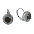 Hypoallergenic & Stylish Elegant White Zirconia Blue Opal Drop Dangle Earrings,Perfect Birthday Evening Jewelry  for Her. 