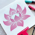 Lotus Flower Stencil Set - 2 Sizes Reusable DIY Painting Template Wall Decor. 