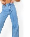 Women's Light Blue High Waist Wide Leg Jeans - Comfortable Baggy Fit. 