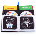 4 Pages Enlightenment Early Learning Books Children Black and White Cloth Book for Kids Montessori Educational Toys.