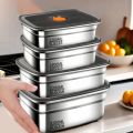 High Quality Stainless Steel Camping Lunch Box Sealed Refrigerator Freezer Storage Box Leak-proof Microwave Suitable Bento Box. 