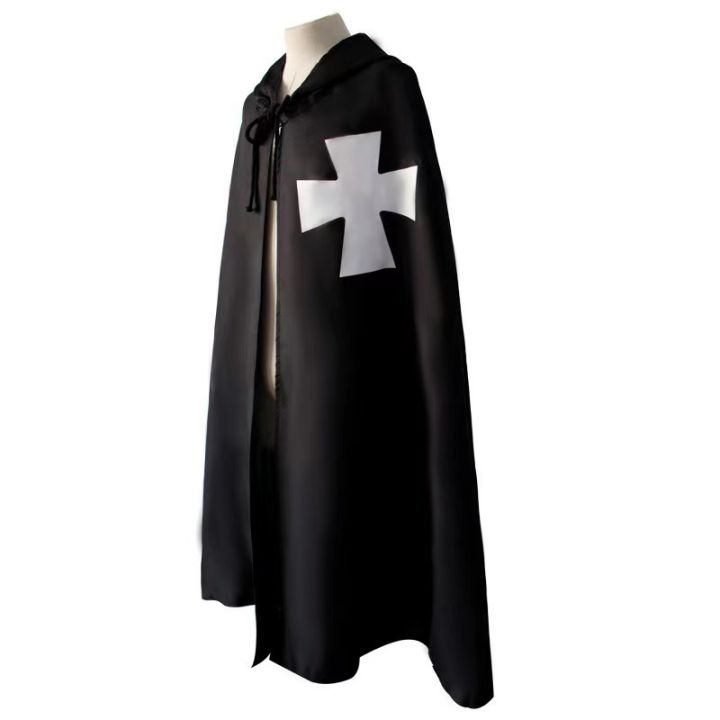 Medieval%20Crusader%20Costume%20Templar%20Cape%20Cloak%20With%20Hood%20Men's%20Renaissance%20Robe%20Knight%20Larp%20Halloween%20Outfit%20For%20Adult%20Teen%20Boys%20-%20Image%205