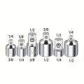 6pcs Ratchet Wrench Socket Converter Sleeve Head Adapter 1/2" Big Fly to 3/8" to 1/4" Stainless Steel to 1/4" to 1/2" to 3/8". 