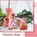 100PCS Valentines Day Organza Bags Drawstring Organza Jewelry Pouches Bulk Wedding Party Favor Mini Candy Mesh for Party.