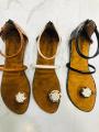 Girls Diamond Cut Flat Shoes with Back Chain - Latest Fashion Trendy Design. 