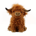 25cm Simulation Kyloe Cream Highland Cow Animal Plush Toy Soft Stuffed Highland Cow Cattlle Plushie Birthday for Kids Girls.