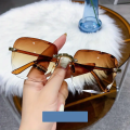 1/3PCS Square Rimless Sunglasses Women Luxury Brand Designer Summer Red Glasses Fashion Sun Glasses For Men UV400 Shades Oculos. 