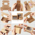 20/30/50Pcs Kraft Paper Candy Box Transparent PVC Window Soap Case Wedding Christmas Baby Shower Chocolate Gift Packaging Boxes. 