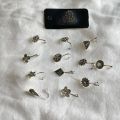 10Pcs Oxidised Antique Silver/Golden Nose ring Non piercing Pressing Nose Pin Stud for Women & Girls, Antique Nose Pin, Chutki Nose Pin for girls. 
