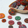 15-25mm 50pcs Retro Wooden Buttons 2 Holes for Handwork Sewing Scrapbook Clothing Button DIY Crafts Accessories Card Decor.