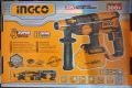 Ingco CRHLI202081 20V Rotary Hammer - 2.0J Impact Energy, SDS Plus Chuck, Integrated Work Light, 3 Drill Bits. 
