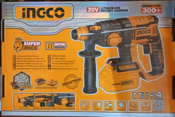 Ingco%20CRHLI202081%2020V%20Rotary%20Hammer%20-%202.0J%20Impact%20Energy,%20SDS%20Plus%20Chuck,%20Integrated%20Work%20Light,%203%20Drill%20Bits%20-%20Image%206