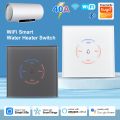 Manhot Tuya WiFi EU Boiler Water Heater Timer Touch Switch 40A 8000W Works With Alexa  Home Smart Life APP Voice Control. 