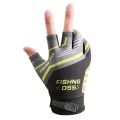 High Quality Fishing Gloves for Men Summer Fishing Road Sub Sunscreen and Anti Slip Ice Silk Breathable Thin Three Finger Gloves.