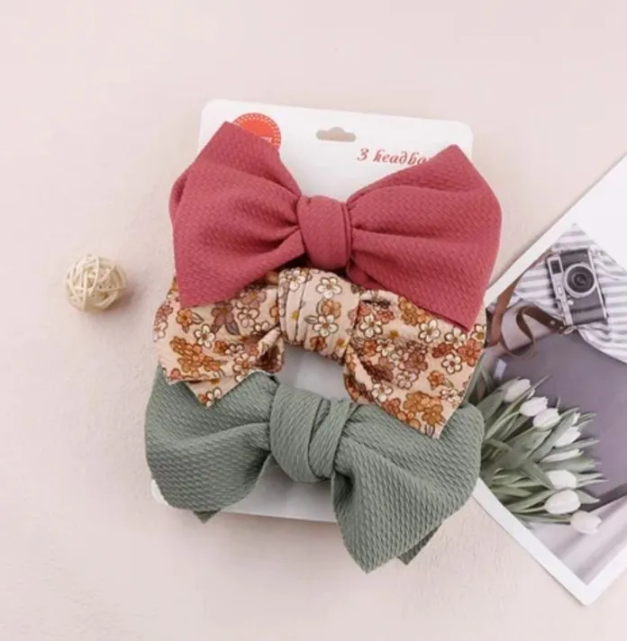 pack%20of%203/5/6%20newborn%20baby%20girls%20hairbands%20bow%20knitted%20soft%20hairbands%20baby%20hair%20accessories%20-%20Image%208