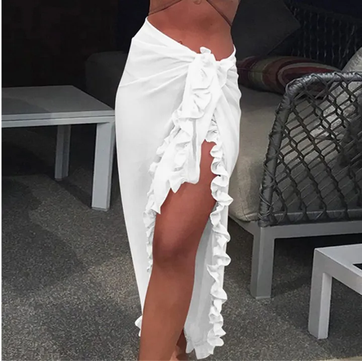 5%20Colors%20Ruffle%20Sarong%20for%20Women%202024%20Summer%20Solid%20Bikini%20Long%20Skirt%20Beach%20Dress%20Swimming%20Sun%20Protection%20Swim%20Cover%20Ups%20Monokini%20-%20Image%203