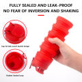1 PC Red 500ML Portable Foldable Silicone Water Bottle Folding Gym Water Bottles Food Grade. 