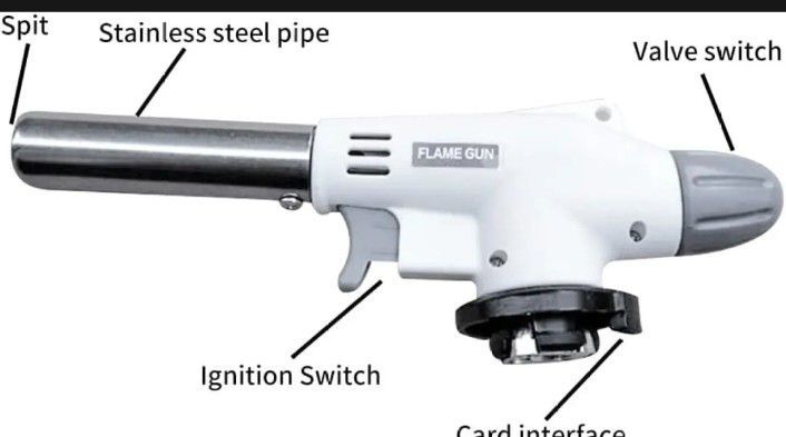 Kitchen Torch Professional Handheld Multi-Purpose Torch Blow Lighter Crème Brulee Cooking BBQ Baking DIY Soldering Metal Torch Flame Welding Gas Ignition LighterFor Camping Hiking Portable