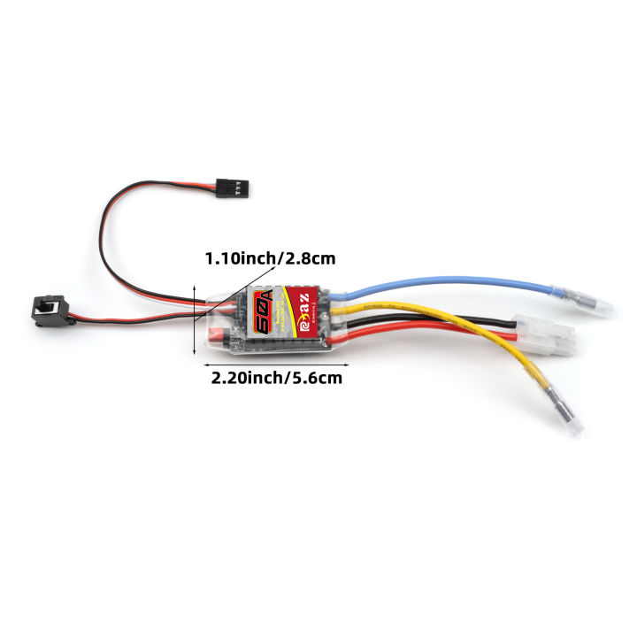 RCXAZ%20RC%2060A%20ESC%20Brushed%20Motor%20370%20380%20390%20Waterproof%20JST/Point%20Plug%20Stainless%20Steel%20High%20Torque%20For%201/18%201/16%20RC%20Car%20Crawler%20-%20Image%206