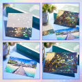 50 Sheets A6 Holographic Broken Glass Cold Lamination Film Self-Adhesive Holographic Vinyl Sticker Waterproof Clear 105×148mm.