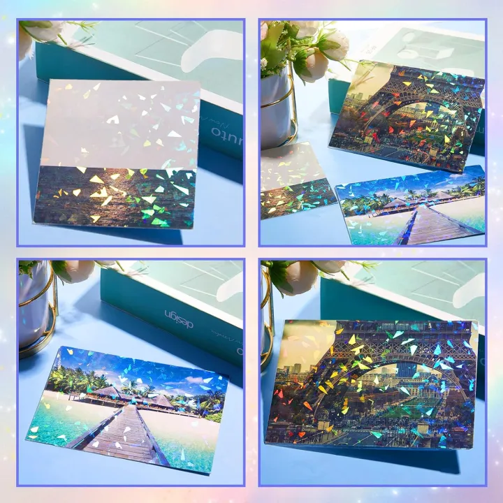 50%20Sheets%20A6%20Holographic%20Broken%20Glass%20Cold%20Lamination%20Film%20Self-Adhesive%20Holographic%20Vinyl%20Sticker%20Waterproof%20Clear%20105%C3%97148mm%20-%20Image%203