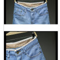 Men Denim Shorts Summer New Style Thin Section Elastic Force Slim Fit Short Jeans Male Brand Clothing Light Blue Retro Blue. 