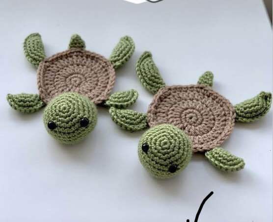Turtle Coasters Customised Handmade Crocheted (Set of 6)