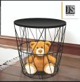 Metal Wire Table Removable Round Coffee Table Storage Box  Side Tables  Side Table Decoration  Side Table For Bed  Coffee Table with Storage Size 16 Length by 16 Width by 18.5 Height JS Home Decor. 