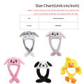 Cute Bunny Hat Ear Moving Jumping Hat Plush Rabbit Hat Cute Cap For Girls Children'S Hats. 