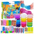 12 Slime pack & 6 Glitter bottle & Orbeez ball and animal / Clay mitti pcs : 8 stick icecream Kids Learning Toys ( Box Not Included ). 