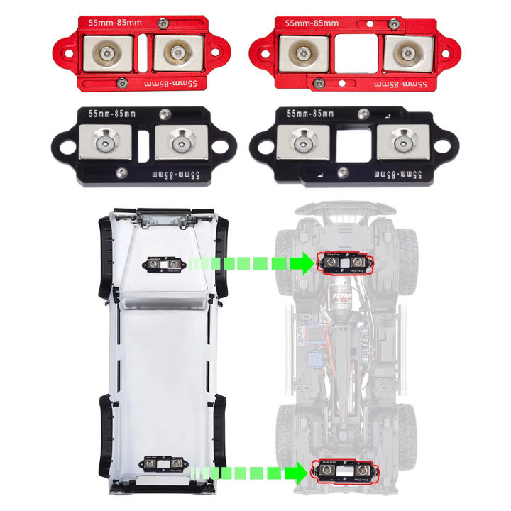4PCS 55-85mm Adjustable Magnet Body Posts Invisible Magnetic Car Shell Mount for 1/10 RC Crawler Axial SCX10 TRX4 TRX-6