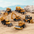 6pcs/set Toys for Boys Alloy Engineering Truck Toy Car Excavator Bulldozer Roller Miniature Model Diecast Kid Birthday . 