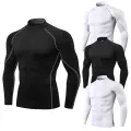 Men's Workout Compression Shirt Turtleneck Long Sleeve Rash Guard Gym Base Layer Athletic Undershirt Gear Sports Shirt. 