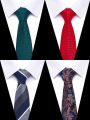 New Style Fashion Men's Tie 7.5 cm Blue Necktie Green & Orange Gravatas For Men Paisley Floral Fit Wedding Workplace. 