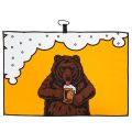 Brown Bear Golf Towel Orange and White Ideal for Women Golfers and Fans Golf Bag Accessory Playful Golf Theme Durable Towel.