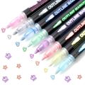 Double Line Outline Pens, Mix Colours Metallic Markers Glitter Writing Drawing Doodle Pens for Christmas Card Writing, Birthday Greeting, Scrap Booking, DIY Art Crafts 1 pc. 