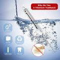 Portable Titanium Alloy All-in-one Tootick EDC Retractable High Strength Titanium Fruit Pick  Keychain Pendant Tooth Pick. 