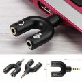 U Shaped 3.5mm Stereo TRRS 4 Pole Plug to Mic and Headset Female Audio Splitter-Divider. 