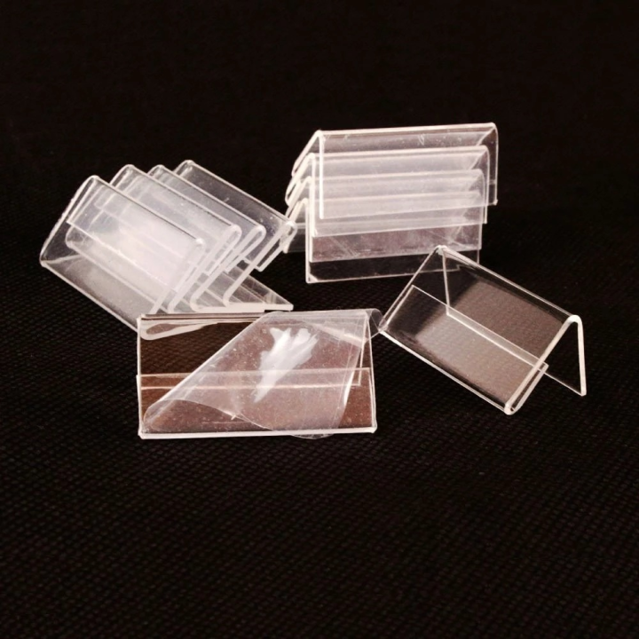L-Shaped Acrylic Mini Label Stand Logo Display Booth Name Price Card Retail Bread Buffet Acrylic Transparent Price Card