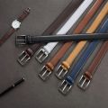 Men's Genuine Leather Belt Versatile Metal Pin Buckle Belt Luxury Strap Male Belt Business Casual Belt. 