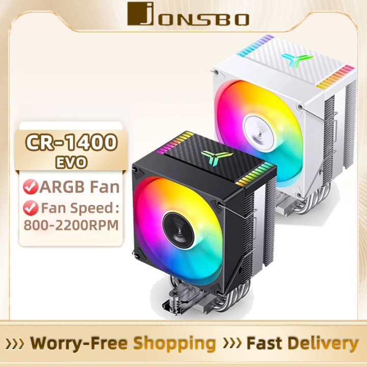 JONSBO CR-1400 EVO ARGB CPU Cooling Fan 4 Heat Pipe Cooler PWM Processador Air Cooler For intel LGA1700 1200 115X AMD AM4 AM5
