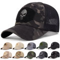 Unisex Skull Embroidered Top with Patch Breathable Baseball Caps Spring and Autumn Outdoor Adjustable Casual Hat Sunscreen Hat.